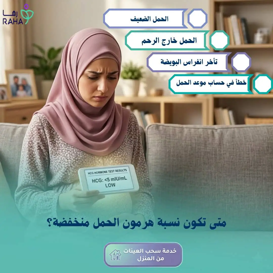 متى تكون نسبة هرمون الحمل منخفضة؟